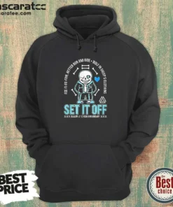 Official Set It Off Duality 10 Year Anniversary Undertale Sans Skeleton Hoodie in black with front graphic print