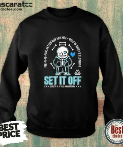 Official Set It Off Duality 10 Year Anniversary Undertale Sans Skeleton Sweatshirt