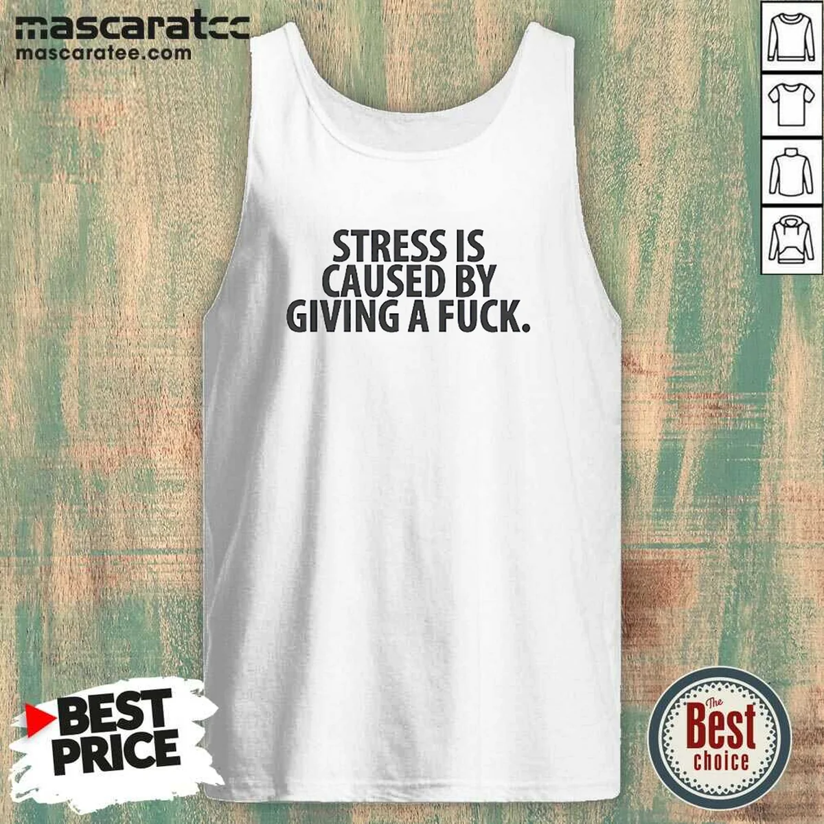 Official Stress Is Caused By Giving A Fuck Tank Top