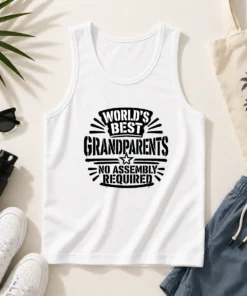 Original Grandparents Day Stencil Shirt Worlds Best No Assembly Neede Tank Top