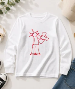 Original Statue Of Liberty New York City Sketch Art Doodle Minimal Line Drawing Long Sleeve Shirt