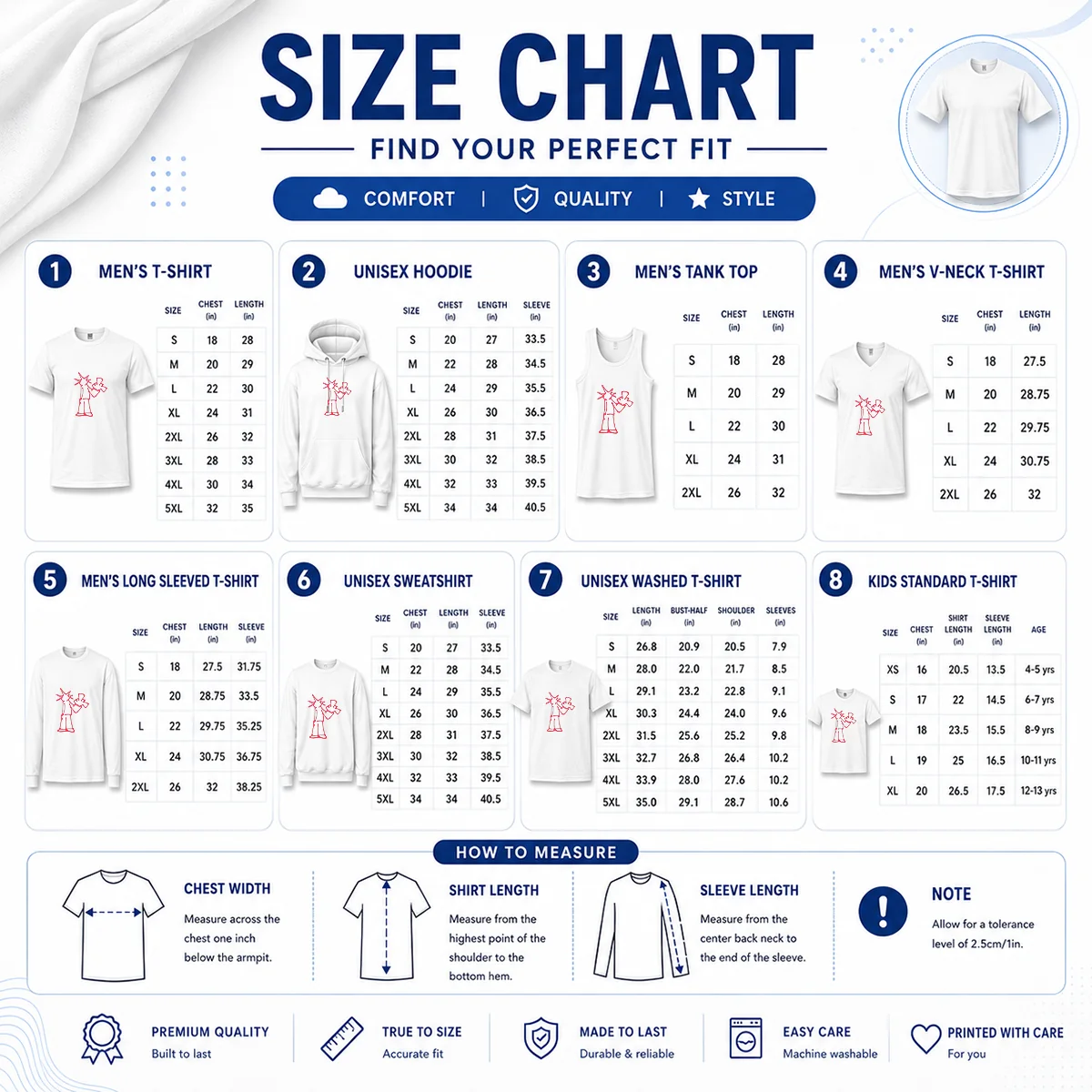 Original Statue Of Liberty New York City Sketch Art Doodle Minimal Line Drawing Size Chart Size chart for Original Statue Of Liberty Sketch Art showing measurements in inches and centimeters