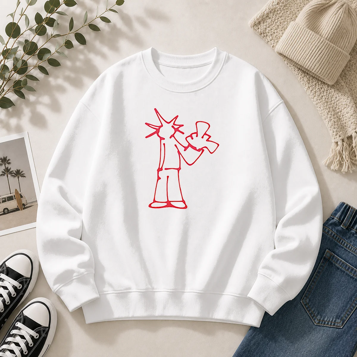 Original Statue Of Liberty New York City Sketch Art Doodle Minimal Line Drawing Sweater