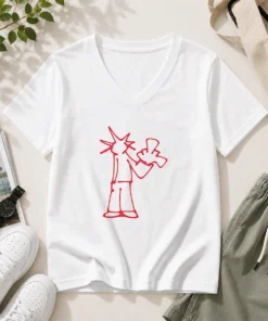 Original Statue Of Liberty New York City Sketch Art Doodle Minimal Line Drawing V-Neck Shirt