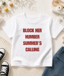 Premium Block Her Number Summer'S Calling Summer Vibes Kids T-Shirt
