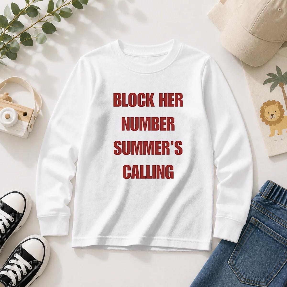 Premium Block Her Number Summer'S Calling Summer Vibes Long Sleeve Shirt