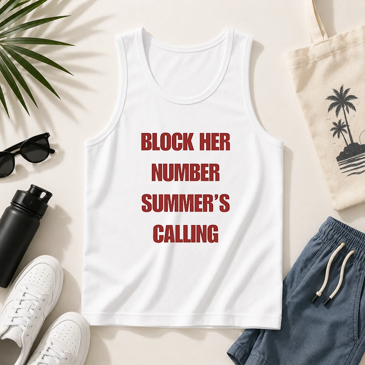 Premium Block Her Number Summer'S Calling Summer Vibes Tank Top
