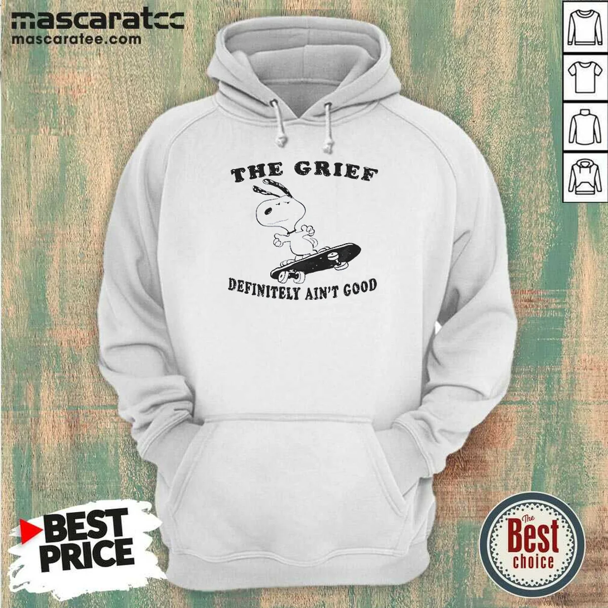 Premium The Grief Definitely Ain'T Good Snoopy Skateboard Hoodie