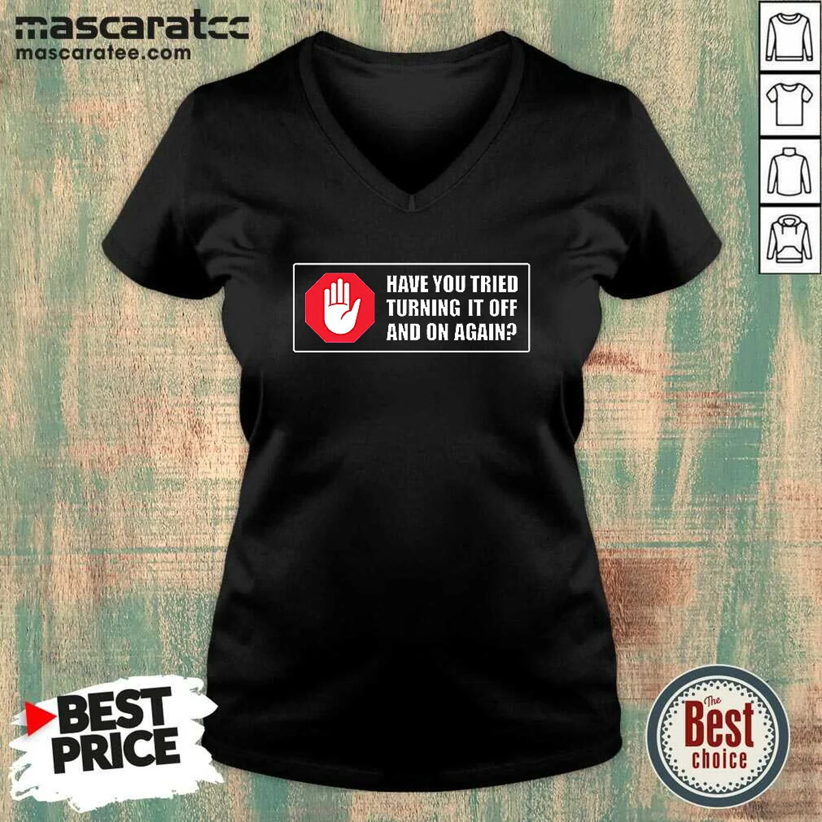 Premium Turn It Off And On V-Neck Shirt Premium Turn It Off And On V-Neck Shirt