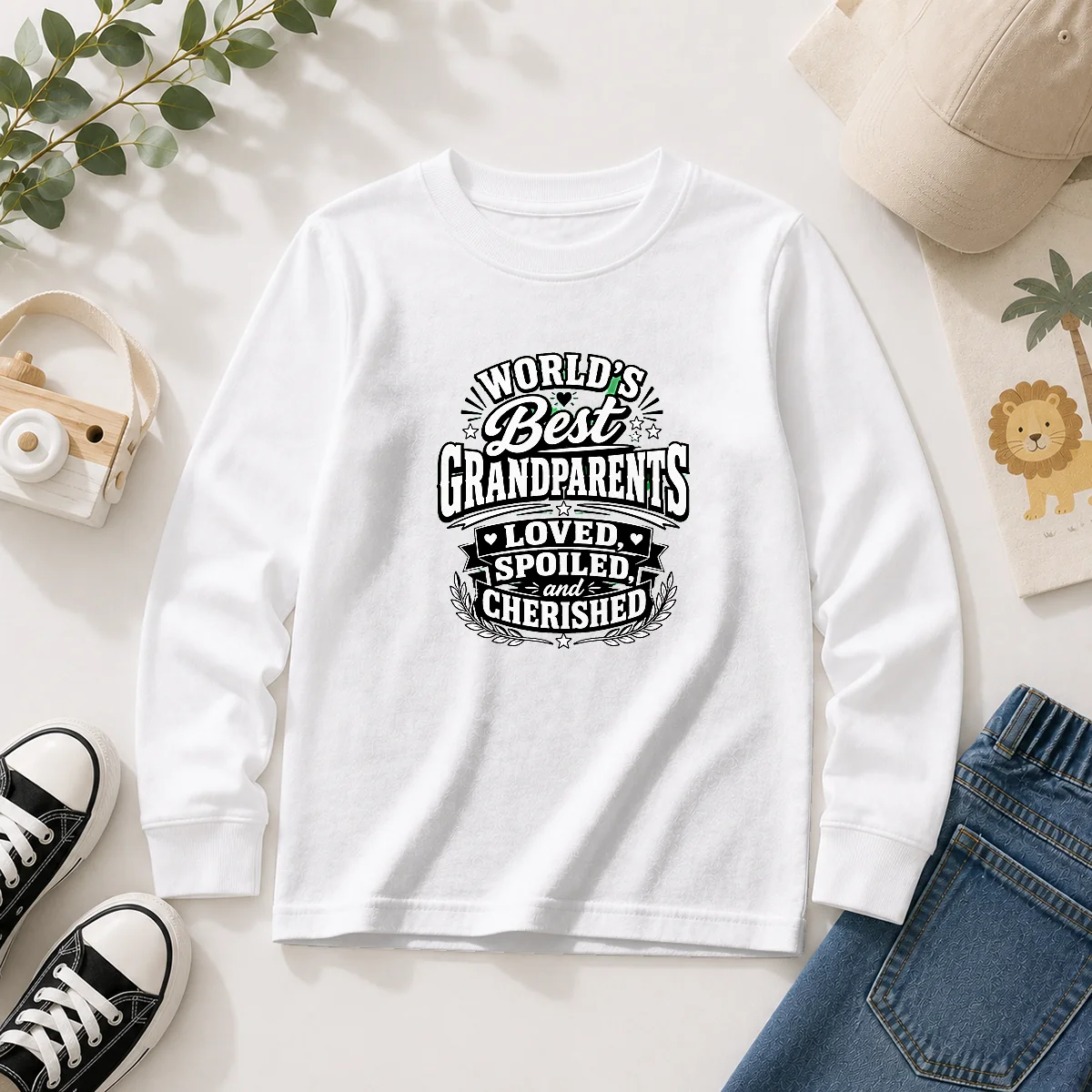 Pretty Grandparents Day Proud Silhouette Tee For Loved Grandparents Long Sleeve Shirt