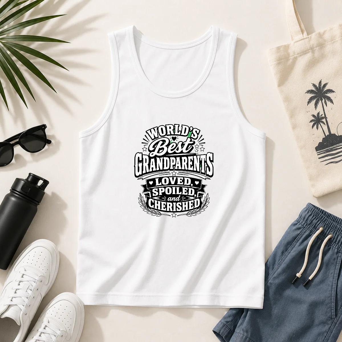 Pretty Grandparents Day Proud Silhouette Tee For Loved Grandparents Tank Top