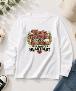 Pretty Grandparents Day Typography Thanks For Family Gratitud Long Sleeve Shirt