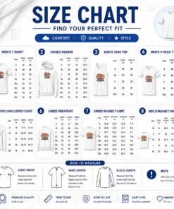 Size chart for Pretty Grandparents Day Typography Thanks For Family Gratitud with measurements in inches and cm