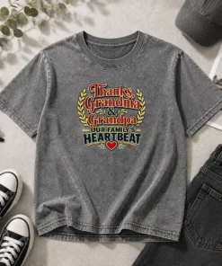 Pretty Grandparents Day Typography Thanks For Family Gratitud Washed T-Shirt