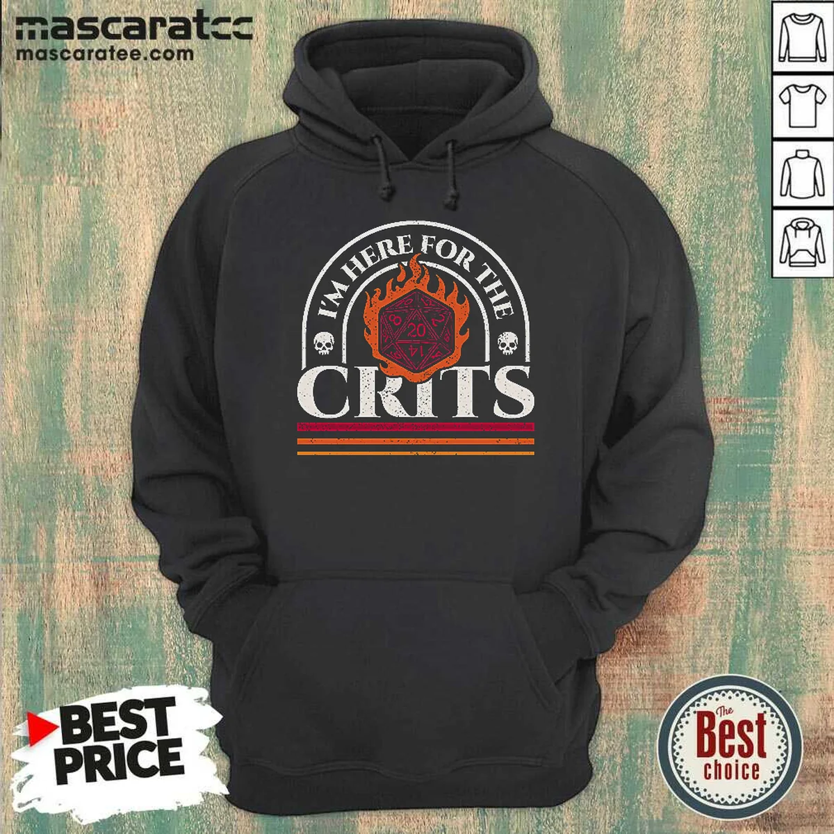 Pretty I'M Here For The Crits Dungeons And Dragons Hoodie