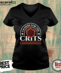 Pretty I'M Here For The Crits Dungeons And Dragons V-Neck Shirt
