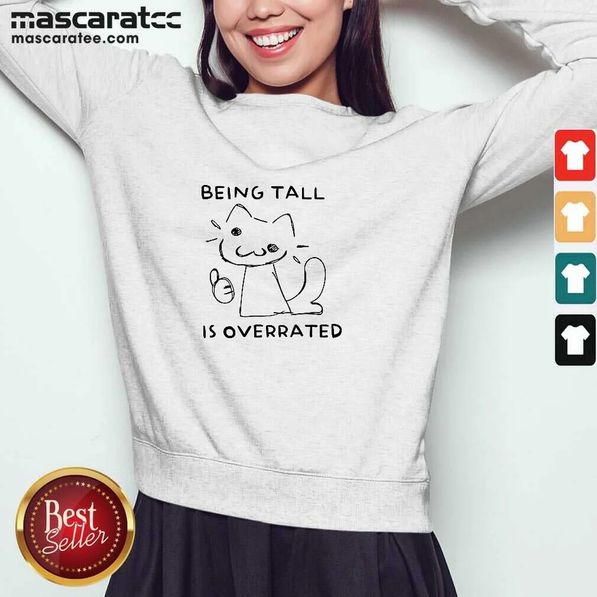 Pretty Neco Arc Tsukihime Being Tall Is Overrated Meme Character Doodle Sweatshirt