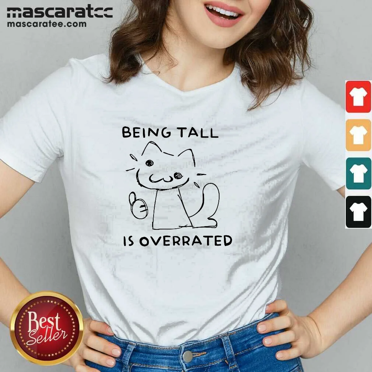 Pretty Neco Arc Tsukihime Being Tall Is Overrated Meme Character Doodle V-Neck Shirt