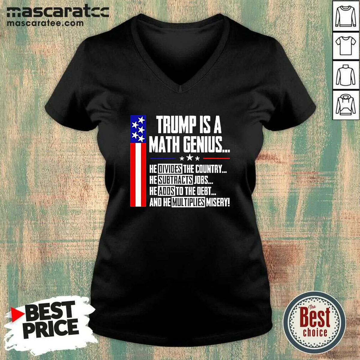 Pretty Trump Is A Math Genius V-Neck Shirt