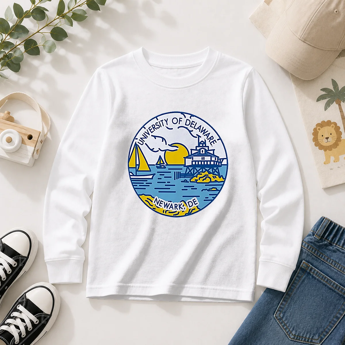 Pretty University Of Delaware Newark DE Coastal Emblem Long Sleeve Shirt
