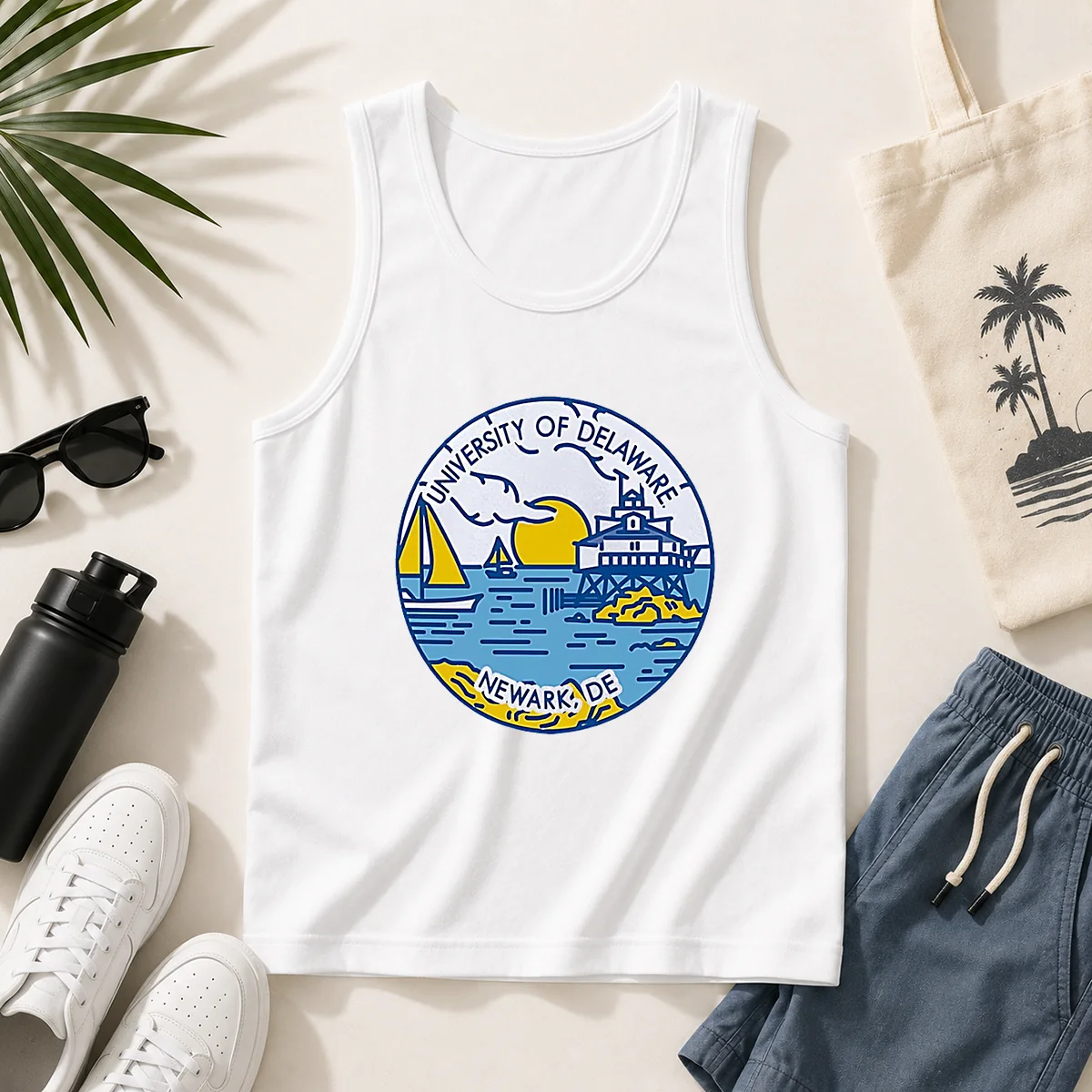 Pretty University Of Delaware Newark DE Coastal Emblem Tank Top