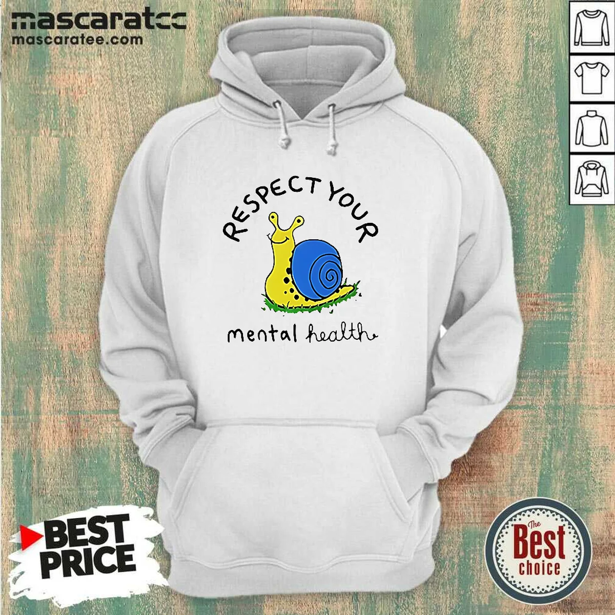 Pretty Yellow Snail Respect Your Mental Hoodie Pretty Yellow Snail Respect Your Mental Hoodie