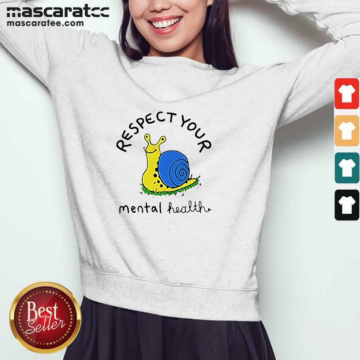 Pretty Yellow Snail Respect Your Mental Health Sweatshirt