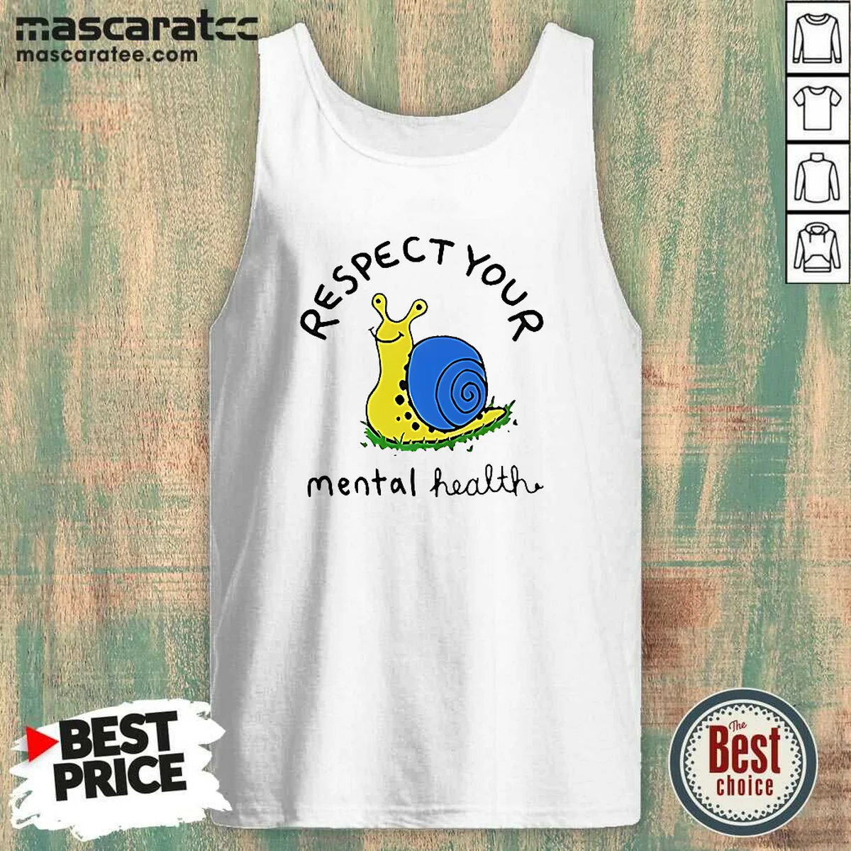 Pretty Yellow Snail Respect Your Mental Health Tank Top