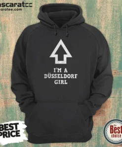 Top I'M A Dusseldorf Girl AOP Hoodie optimized showing full front view, long sleeves, and hood