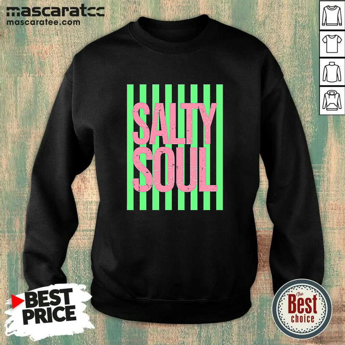 Top Salty Soul Retro Stripes Sunshine Sweatshirt
