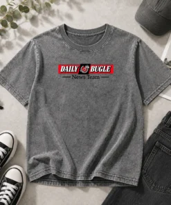 Awesome Daily Bugle News Team Washed T-Shirt