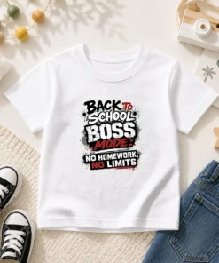Funny Back To School Boss Mode Streetwear For Students Kids T-Shirt
