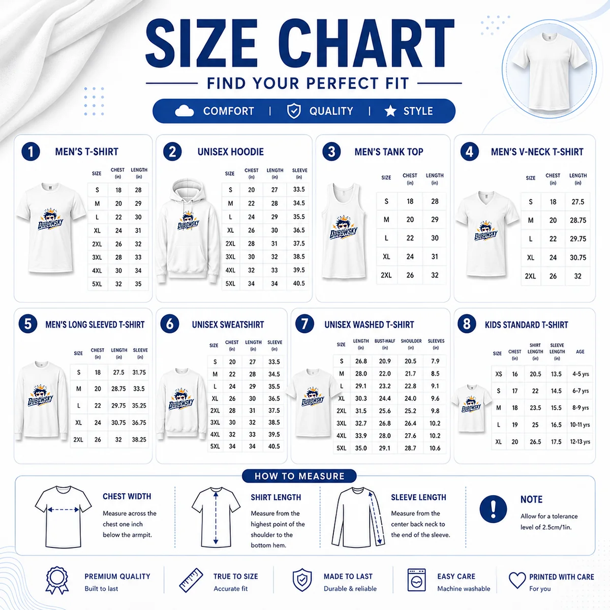 Good Dubowsky Cool King Crown Sunglasses Mascot Logo Size Chart Size chart for Good Dubowsky Cool King Crown Sunglasses Mascot Logo with measurements in inches and cm to help choose the right fit