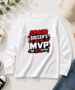 Hot Spain Soccer Cat Meme Streetwear Long Sleeve Shirt