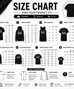 Size chart for Official Raised With Saturday Cartoons with measurements in inches and cm to help choose the right fit
