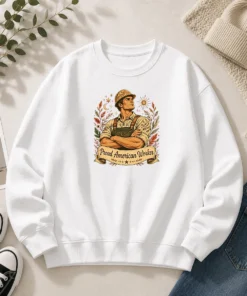 Original American Labour Day Proud Worker Boho Sweater