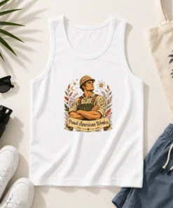 Original American Labour Day Proud Worker Boho Tank Top