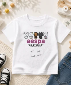 Pretty Aespa X Baby Milo A Bathing Ape Signature Kids T-Shirt
