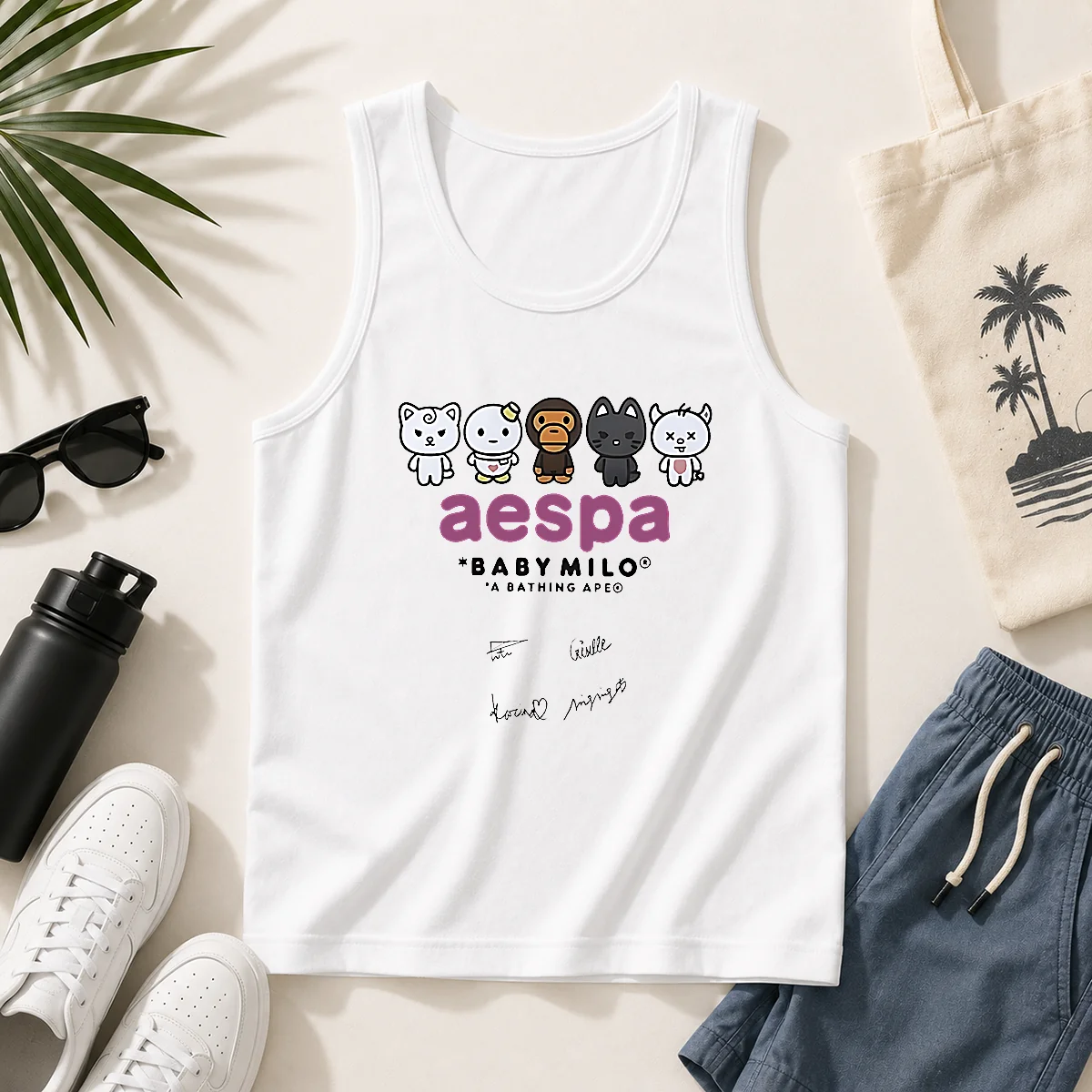 Pretty Aespa X Baby Milo A Bathing Ape Signature Tank Top
