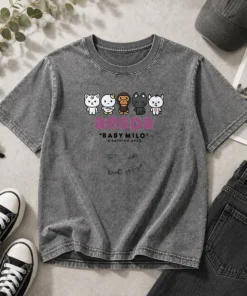 Pretty Aespa X Baby Milo A Bathing Ape Signature Washed T-Shirt