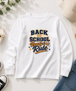 Pretty Back To School Vector Typography Ready To Rule Long Sleeve Shirt