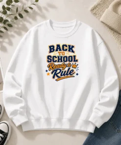 Pretty Back To School Vector Typography Ready To Rule Sweater