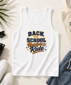 Pretty Back To School Vector Typography Ready To Rule Tank Top