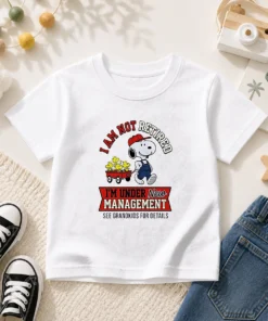 Pretty Snoopy I Am Not Retired I'M Under New Management Grandkids Kids T-Shirt