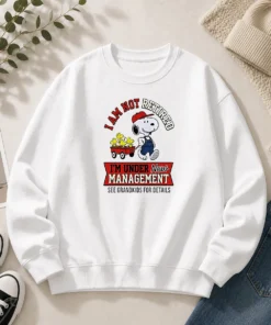Pretty Snoopy I Am Not Retired I'M Under New Management Grandkids Sweater