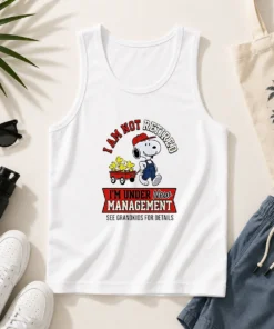Pretty Snoopy I Am Not Retired I'M Under New Management Grandkids Tank Top