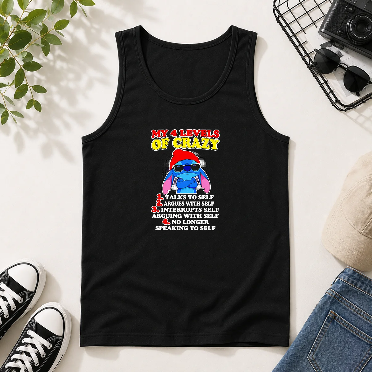 Pretty Stitch Lilo And Stitch My 4 Levels Of Crazy Talks To Self Argues With Self Tank Top
