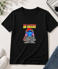 Pretty Stitch Lilo And Stitch My 4 Levels Of Crazy Talks To Self Argues With Self V-Neck Shirt