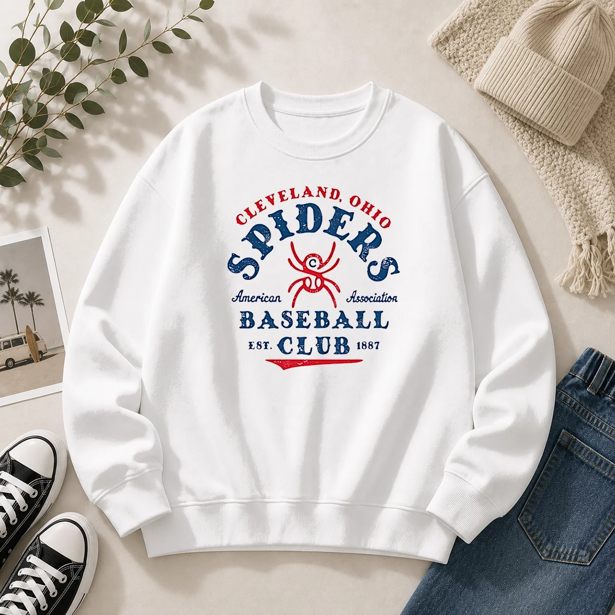 Pretty Vintage Cleveland Spiders American Association Baseball Club Est 1887 Sweater