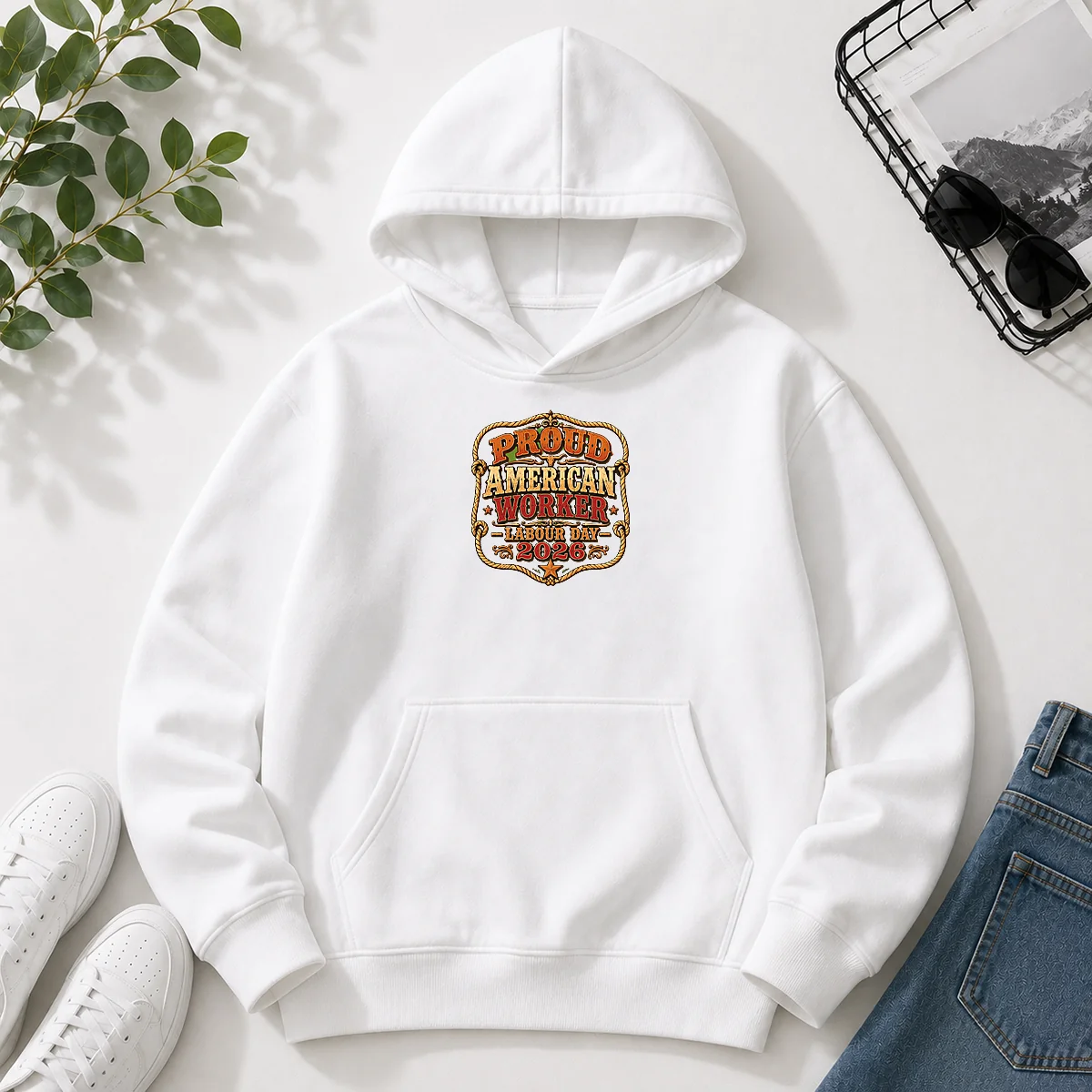 Top Labour Day Proud American Worker Hoodie Top Labour Day Proud American Worker Hoodie